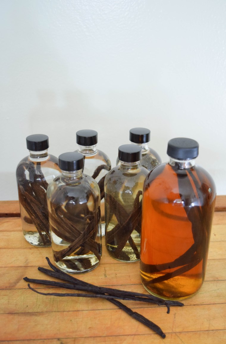 Homemade Vanilla Extract - a bag of flour