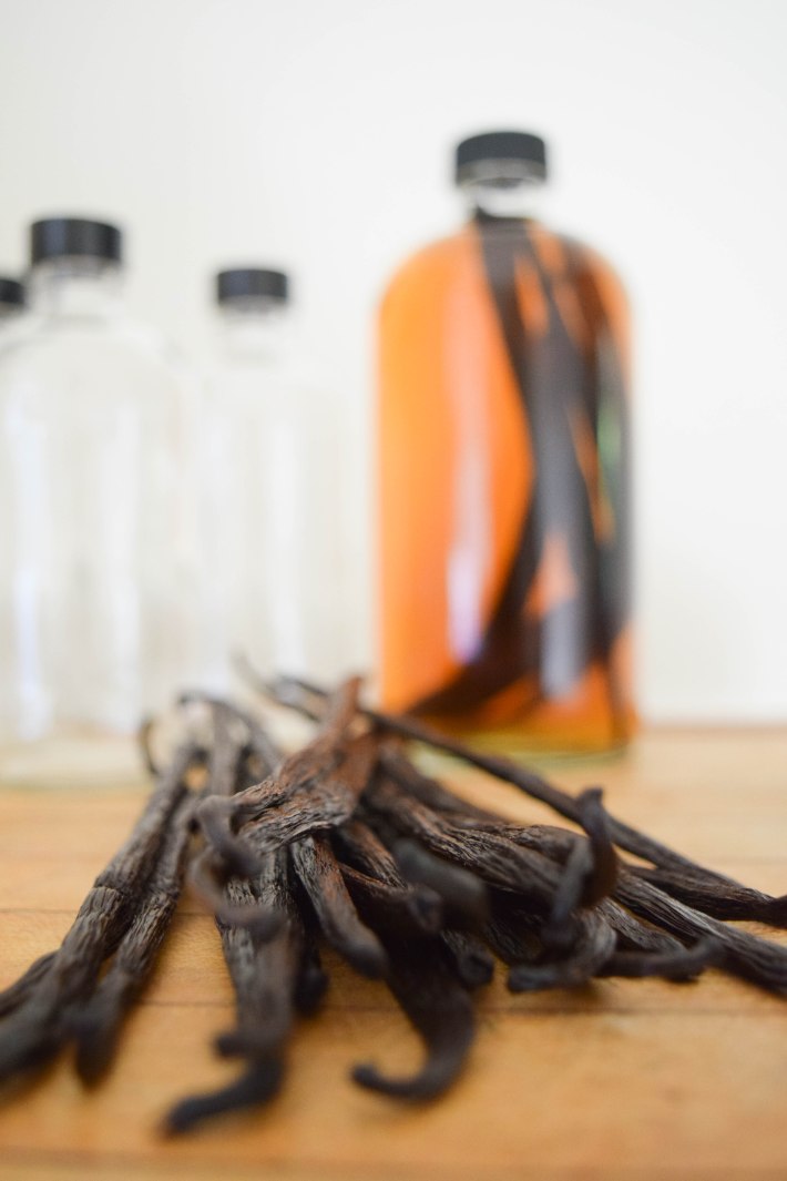 Homemade Vanilla Extract - a bag of flour