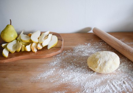 Pear Tart with Hazelnut Frangipane - abagofflour.com 