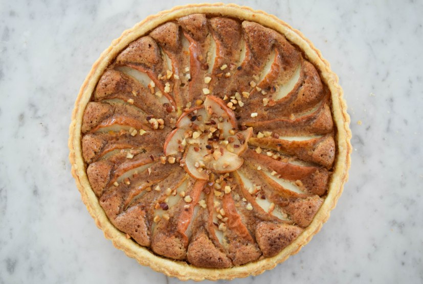 Pear Tart with Hazelnut Frangipane - abagofflour.com