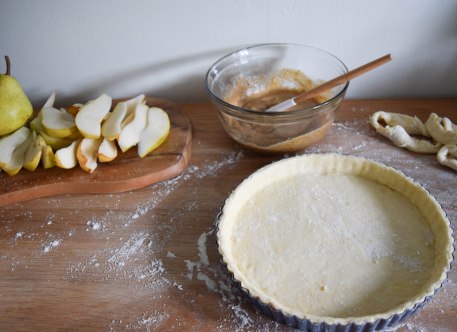 Pear Tart with Hazelnut Frangipane - abagofflour.com 