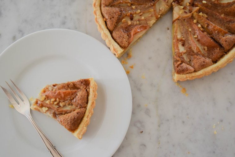 Pear Tart with Hazelnut Frangipane - abagofflour.com