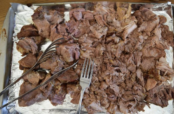 Pretzel Buns with Pulled Pork - a bag of flour