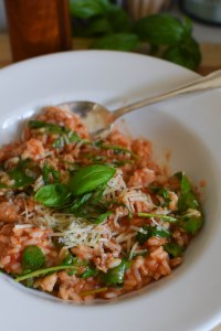 Italian Sausage Risotto with Tomatoes and Spinach | abagofflour.com